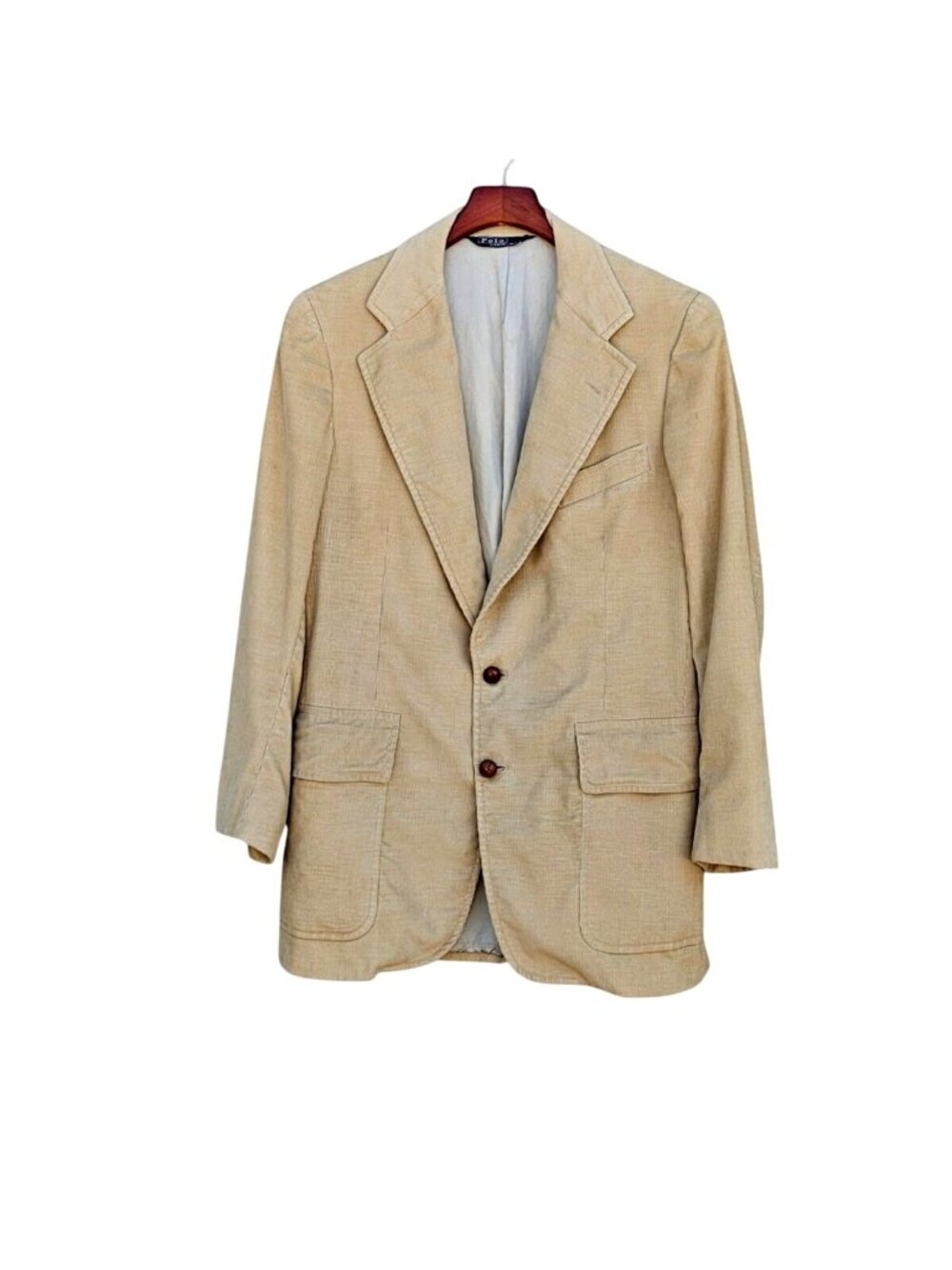 Vintage 1980s Polo Ralph Lauren Corduroy Sport Coat Beige 40R